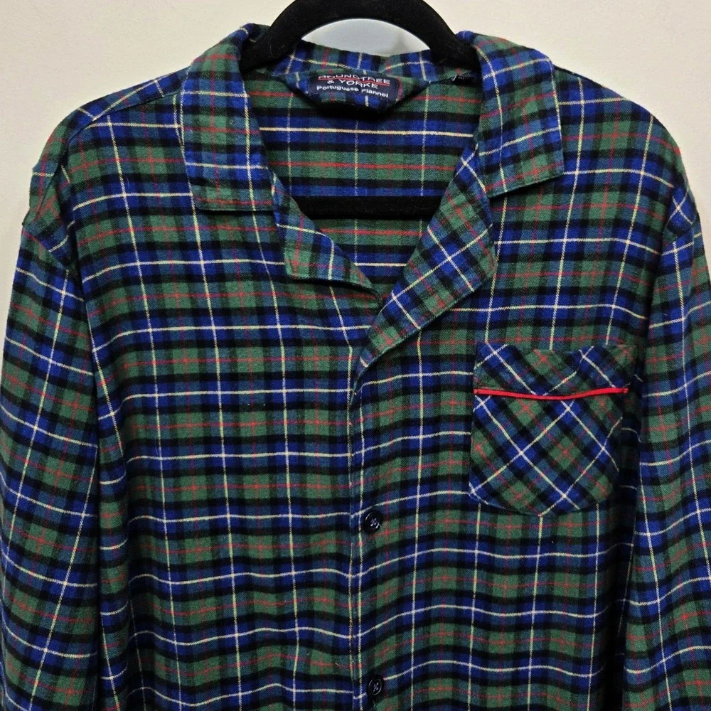 Roundtree & Yorke Portuguese Flannel Pajama Set XL Plaid Cotton Heritage Grandpa